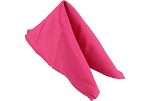 WedDecor 20 Inch Fuchsia Pink Cotton Polyester Table Napkin for Home, Hotel, Dinning, Wedding, Banquet, Christmas Party, Events, Hemmed Edges Lightweight & Machine Washable, Single