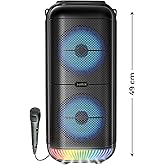Sunix 1800 Mah 6.5"x2 Led Light Bluetooth Speaker BTS-95 with Microphone