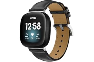 Osinaga Skórzana bransoletka do zegarka Fitbit Versa 3, elegancka bransoletka z prawdziwej skóry do Fitbit Versa 4, Fitbit Versa 3, Fitbit Sense 2, Fitbit Sense, skórzana bransoletka dla mężczyzn i