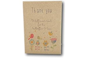 WAYSTOSAYTHANKYOU 10 x Thank You Wildflower Seed Packets - A Blooming Marvellous Gift to say 'Thank You' - Eco Friendly for The Butterflies & Bees - No Plastic