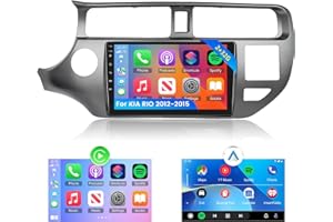 NHOPEEW Autoradio pour KIA Rio 2012-2015 avec Carpaly sans Fil & Android Auto - Autoradio Android 13 avec WiFi GPS Contrôle du Volant EQ écran partagé + Caméra de recul&Mic