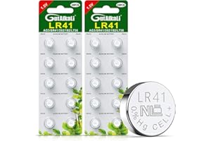 GutAlkaLi LR41 Battery Pack of 20 – 1.5V AG3 Batteries for Watches, Hearing Aids, Glucometer, Key Fobs and Small Electronics – Silver Oxide Chemistry Provides Stable Voltage and Long Lifespan