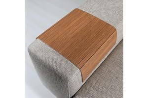 ABACHI WOOD Vassoio in legno naturale per divano, resistente al calore, supporto per bevande e snack per braccioli, sottobicchieri, decorazione della casa e regali (42 x 32 cm) (marrone)