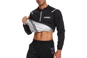 LAZAWG Sauna Jacket for Men Sweat Body Shaper Slimming Fitness Plus Size Sauna Shirt Mens Sweat Suits Exercise Gym Running