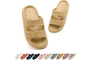Geweo Klapki Męskie Damskie Wygodne Klapki Buty Plażowe Miękkie Dom Kapcie Miękka Pianka Płaskie Sandały z Dwoma Klamrami Antypoślizgowe Łazienka Slides Kapcie Japonki Lekkie Slippers Unisex 36-49EU