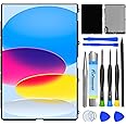 NB+ LCD Replacement For iPad 10 Compatible with Apple iPad 2022 10.9" 10th Generation LCD Display Unit Front Panel Black No Touch Screen Model A2696 A2757 A2777 with Tools