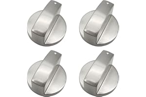 JZK 4x Sostituzione manopola fornello metallo argentato 6mm manopola controllo cucine universale fornello gas cucina, manopola piano cottura gas 6mm manopola forno pulsante interruttore fornello