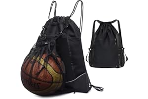 Runup Mochila Deportiva para jóvenes, Mochila Cuerdas, Mochila Deporte, Puede Almacenar Pelotas De Baloncesto, Balones De Fútbol, Adecuado Para Deportes Al Aire Libre, Fitness, Senderismo (Negro)