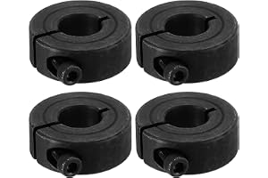 PATIKIL Hål 10 mm halsband enkel delad axel 24 mm OD 9 mm tjocklek, 4 st 45 # kolstål låskrage med skruv fästelement för mask