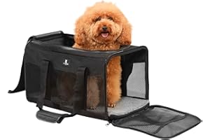 X-ZONE PET Airline Approved Soft-Sided Pet Travel Carrier for Dogs and Cats (Large, Black)
