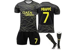 Cololuck Paris PSG Jersey Set Fußballtrikot Für Kinder/Erwachsene, Nr. 30 Nr. 10 Nr. 7 Blau Weiß Sporttraining T-Shirts Shorts Und Stutzen Fußballtrikot Kinder Jungen Sporthose Sommer Herbst