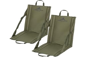 OUTDOOR WORLD BE ACTIVE Lot de 2 chaises pliantes portables pour l'extérieur, légères, rembourrées, compactes, avec dossier, imperméables, pour le camping, la randonnée, la plage, le week-end, le pique-nique (2 x olive)