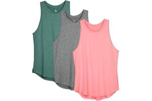 icyzone Femme Débardeur de Sport Dos Nageur Yoga Shirt sans Manches Running Fitness Jogging Tank Top, Lot de 3