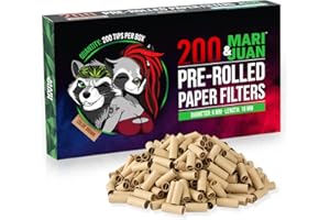 Mari & Juan 200 vorgedrehte Filter | 6mm Durchmesser, ungebleichtes Pflanzenfaserpapier | Braune Papierfilter, Umweltfreundliche Filter Tips | Filterspitzen Box I pre Rolled Tips