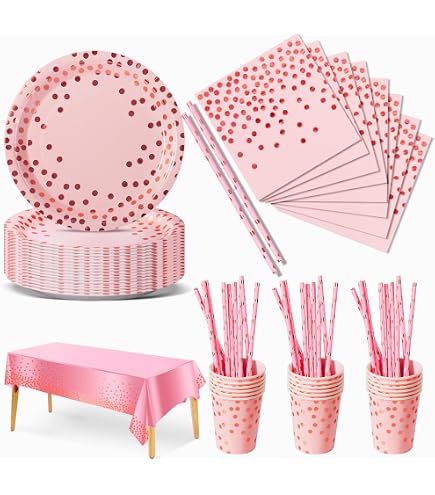 Set Stoviglie Festa Bikasun Tema Castello Rosa - 16 Piatti, Bicchieri E Tovaglioli | Per Compleanno Principessa E Baby Shower - Foto 1