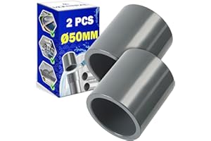 2 Pièces Raccord Ø 50 mm Fabriqué en PVC avec Filetage Femelle des Deux Côtés pour Raccordement Tuyauterie Sous Pression - MONTERAL