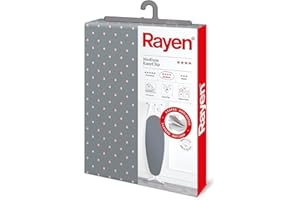 Rayen | Fodera per ASSE da Stiro Universale | 3 Strati: Schiuma, Pile e Tessuto 100% Cotone Gamma Media | Misurazioni: 130 x 47 cm