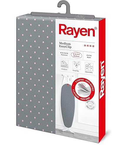 Rayen Strijkplank | Premiumserie | in hoogte verstelbaar | antislip rubberen poten | Afmetingen: 120 x 40 cm, metaal, wit en bedrukte hoes, 120,5 x 40 cm