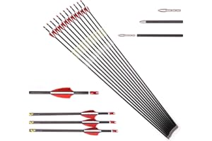 ACCMOS 31 Pollici Frecce in Carbonio Spine 250 350 400 500 600 700 800 900 1000 OD 5,6mm ID 4,2 mm Caccia Pratica Frecce, per Adulti Giovani Arco Compound Arco Ricurvo Riprese 6/12 Pezzi