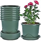 KAHEIGN 6Pz Plastica Vasi per Piante, 16CM Addensare Vaso di Fiori Root-Control Fioriera per Piante da Vivaio Decorativo Cont