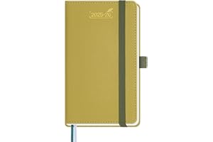 BEZEND Agenda 2026 Settimanale Tascabile A6 15,5 x 9 cm, 18 Mesi Diario Scuola Piccola con Doppio Orario da Lug.25 a Dic.26, Copertina Rigida in Pelle PU - Mostaza