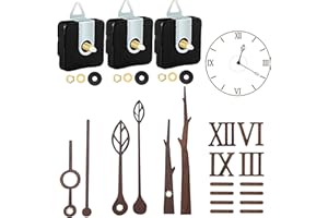 3 satz 22mm Schaft Uhrwerksmechanismus mit Händen und Ziffern, CNYMANY Austausch von Uhrenreparaturteilen Uhrwerk mit hohem Drehmoment und langer Welle mit 3 Paar Händen & 1 Römische Ziffernskala