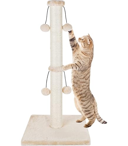 Nekosan Kratzbaum Für Katzen – 86,4 Cm Hoch, Mit Sisal-Pfosten (14 Cm) Und Spielzeug, Für Große Katzen & Kätzchen (Grün)