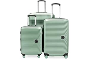 Hauptstadtkoffer - MITTE – Set de 3 Valises – Bagage Cabine à roulettes 55 cm, Trolley Taille Moyenne 68 cm + Grande Valise 77 cm, ABS, Verrouillage TSA, Menthe