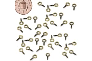 LIVE-WIRE-DIRECT 100 x 8mm Bronze Small Tiny Mini Eye Pins Eyepins Hooks Eyelets Screw Threaded