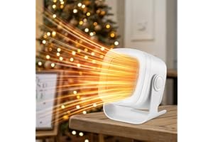 Anluomafuy Calefactor Electrico Portátil, Calentador de Espacio Oscilante de 90°, Múltiples Protecciones Seguridad, 2 Niveles de Potencia, para Oficina, Hogar, Dormitorio
