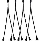 PWM Câble de Ventilateur Fan Splitter Câble, Convertisseur 1 à 2, Noir Doublé en Tressé, 4 Pièces