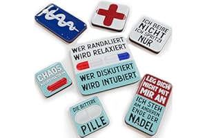 ‎LANOLU LANOLU Kühlschrankmagnete Set, lustige Magnete mit Sprüchen, MFA Set mit 7 Magneten Kühlschrank, Geschenke Krankenschwester Zubehör, Geschenk für Ärztin, Bestandene Prüfung Krankenschwester