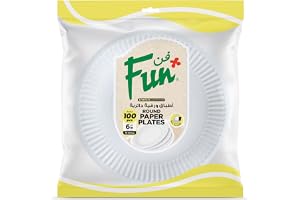 Fun® Paper White Plates – 9in Eco-Friendly Disposable Plates for Parties, Events, and Everyday Use Durable Plates (Pack of 100)