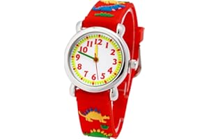 ele ELEOPTION Children's Watch Waterproof 3D Cute Cartoon Round Dial Silicone Rubber Band Quartz Wrist Watch Xmas Gift for Little Girls Boy Kids Children Environmental Friendly