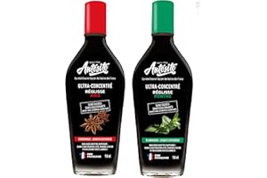 Antésite Anis + Antesite Menthe, concentré de réglisse et extrait naturel d'anis, concentré de réglisse et extraits naturels de menthe - Lot de 2 flacons de 13cl diluer SANS SUCRE(MA)
