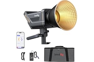 ‎SMALLRIG SMALLRIG RC 220B 220W Bi-Color LED Video Light 2700K-6500K 84500 Lux@3,3 stopy (1M) Ciągłe oświetlenie CRI 95+ TLCI 96+ z mocowaniem Bowens, ręcznym i zdalnym sterowaniem - 3621