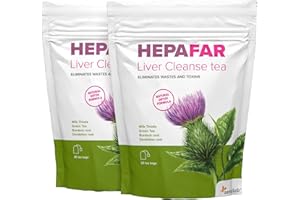 ‎SENSILAB Hepafar Leberentgiftungstee – Grüner Tee, Mariendistel, Löwenzahn und Klettenwurzel – Leber Entgiften – 40 Teebeutel – ein Produkt von Sensilab