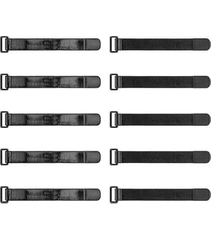 Sangles Scratch Réutilisables DmDoyy - Élastiques, Réglables, Pour Organiser Câbles, Tuyaux, Vélo (Noir)