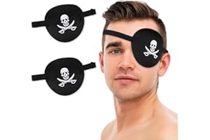 WY LIGHTING LEVEL 2 fasce per gli occhi dei pirati 3D, regolabili, con fibbia, per adulti, maschera medica, comoda per gli occhi per correggere ambliopia strabismo pigro, cosplay