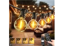btfarm 10M Guirlande Guinguette Exterieur Avec Télécommande, Dimmable G40 LED Guirlande Lumineuse Exterieure, Etanche Ampoule Lumiere Electrique pour Jardin Terrasse Balcon Pergola Fête, Blanc Chaud