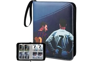 Gobesty Uchwyt na karty piłkarskie, 400 kieszeni, segregator kart piłkarskich, teczka na karty piłkarskie, segregator na karty kolekcjonerskie, albumy na karty do gier, karty kolekcjonerskie z zamkiem błyskawicznym i paskiem z uchwytem