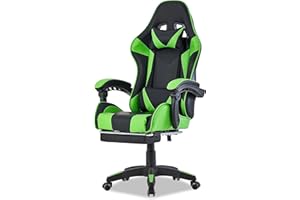 Walden Sedia da gaming, ergonomica, da ufficio, da gaming, schienale regolabile, sedia girevole da corsa, ufficio, computer, ergonomica, videogioco (Verde)