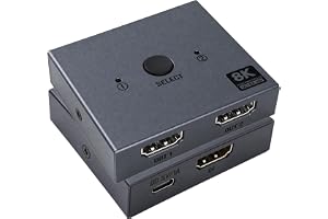 blicadijo HDMI-splitter 2 i 1 ut eller 1 i 2 Out – 8K aluminium hdmi-fördelare för 2 bildskärmar samtidigt stöder HDCP 1.4 UH