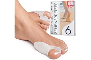 YOGAMEDIC Hallux Valgus Korrektur Zehenspreizer für den Großen Zeh - 6 Stück - Hallux Valgus Schiene/Bandage in Universalgröße - Zehentrenner aus weichem Silikon - Hammerzehen Korrektur