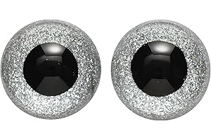 Panduro DIY Große Augen aus Glas Ø 3cm, ideal für Steckenpferde, Hobby Horse Zubehör zum Basteln, 1 Paar Schwarz/Weiß