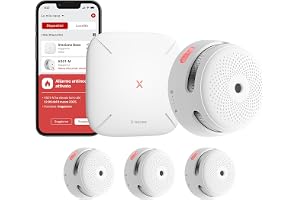 X-Sense Smart rökdetektorer XS01-M med SBS50-basstation, certifierad enligt EN 14604, radiospårningsdetektor med WLAN, nätverksbar brandlarm, kompatibel med X-Sense Home Security App, FS31, 3 stycken