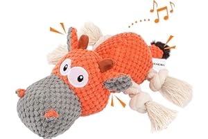 IOKHEIRA Dog Plush Toys, Interactive Squeaky Toys for Dogs Teddy, Tough Dog Chew Toy with Cotton Material and Crinkle Paper, Dog Toys for Large and Small Dogs