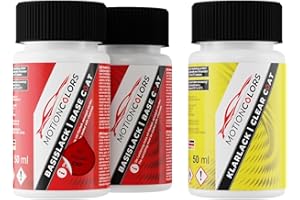 MOTIONCOLORS Burning Red Pearl Metallic ZWP für Suzuki Autolack Lackstift Set Grundlack Basislack Klarlack je 50ml