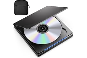 XRTFORE External cd/dvd drive for laptop,CD Burner Clamshell Portable Reader Writer Optical disk Drive,Dvd player for Laptop +/-RW usb 3.0 with Carrying Case,External dvd drive for PC Windows Linux Mac