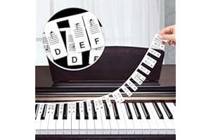 Morcheiong Etichette rimovibili per tastiera, 88 tasti per apprendimento, adesivi riutilizzabili per pianoforte per principianti (nero classico)